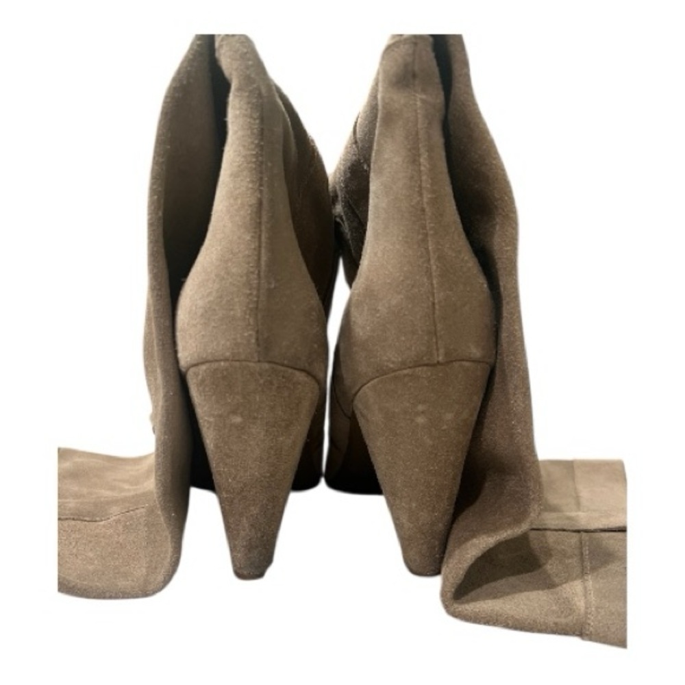 Fornarina Italian Suede Tan Slip On High Boots Size 8.5 - Picture 5 of 9